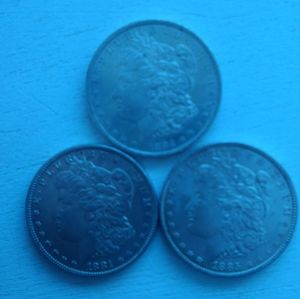 3 MORGAN SILVER DOLLARS